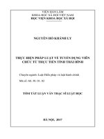 Thực hiện pháp luật về tuyển dụng viên chức từ thực tiễn tỉnh Thái Bình (tt)