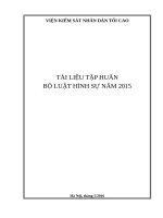TÀI LIỆU TẬP HUẤN BỘ LUẬT HÌNH SỰ NĂM 2015