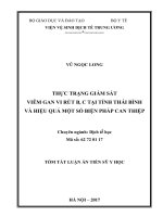 Thực trạng giám sát viêm gan vi rút B, C tại tỉnh Thái Bình và hiệu quả một số biện pháp can thiệp (TT)