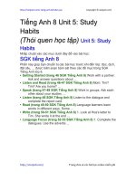 Unit 5 lớp 8: Study Habits | Giải bài tập tiếng Anh 8 hay nhất tại VietJack PDF unit 5 study habits