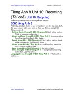 Unit 10 lớp 8: Recycling | Giải bài tập tiếng Anh 8 hay nhất tại VietJack PDF