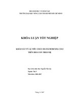 KHẢO SÁT TỶ LỆ TIÊU CHẢY DO ESCHERICHIA COLI TRÊN HEO CON THEO MẸ