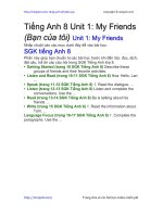 Unit 1 lớp 8: My Friends | Giải bài tập tiếng Anh 8 hay nhất tại VietJack unit 1 my friends