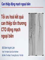Tổn thương tắc nghẽn mạn tính động mạch ngoại biên làm gì để tối ưu kết quả can thiệp 