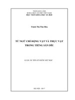 Từ ngữ chỉ động vật và thực vật trong tiếng Sán Dìu (LA tiến sĩ)