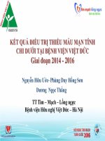 Kết quả điều trị thiếu máu mạn tính chi dưới tại bệnh viện việt đức giai đoạn 2014   2016 