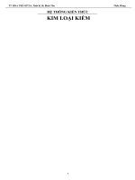 hệ thống kiến thức và bài tập hóa học kiềm và kiềm thổ