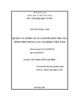 Quyền và nghĩa vụ của người giúp việc gia đình theo pháp luật lao động Việt Nam (LV thạc sĩ)