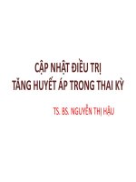 CẬP NHẬT ĐIỀU TRỊ  TĂNG HUYẾT ÁP TRONG THAI KỲ TS. BS. NGUYỄN THỊ HẬU