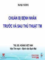 Chuẩn bị bệnh nhân trước và sau các thủ thuật tim, phòng can thiệp tim mạch, thủ thuật thông tin