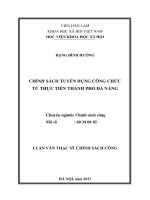 Chính sách tuyển dụng công chức từ thực tiễn thành phố đà nẵng (tt)