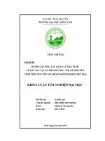 Đánh giá công tác quản lý nhà nước về đất đai tại xã Thành Công, thị xã Phổ Yên, tỉnh Thái Nguyên giai đoạn từ 01072014 đến hết 2016. (Khóa luận tốt nghiệp)