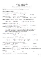Đề thi HKI Toan 10 năm học 17 18