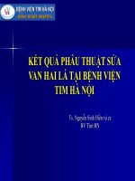 Kết quả sửa van lá ở bệnh viện tim hà nội 