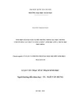 TÍCH HỢP GIÁO DỤC  BẢO VỆ MÔI TRƯỜNG TRONG DẠY HỌC CHƯƠNG “CHUYỂN HÓA VẬT CHẤT VÀ NĂNG LƯỢNG”,  SINH HỌC  LỚP 11, TRUNG HỌC PHỔ THÔNG (file word có thể chỉnh sửa)
