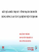 KẾT QỦA ĐIỀU TRỊ SUY  TĨNH MẠCH CHI DƯỚI BẰNG SÓNG CAO TẦN TẠI BỆNH VIỆN TƯQĐ 108