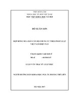 Hợp đồng mua bán căn hộ chung cư theo pháp luật Việt Nam hiện nay (Luận văn thạc sĩ)