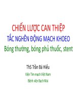 Chiến lược can thiệp thương tổn động mạch khoeo bóng thường, bóng phủ thuốc, stent 