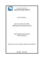 Quản lý đầu tư công trên địa bàn tỉnh kon tum (tt)