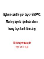 Nghiên cứu thế giới thực về NOAC: Mảnh ghép dữ liệu hoàn chỉnh  trong thực hành lâm sàng