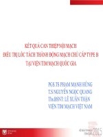 Kết quả can thiệp stent graft ĐMC cho các trường hợp lóc tách thành ĐMC cấp týp b tại VTMQGVN 