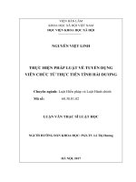 Thực hiện pháp luật về tuyển dụng viên chức từ thực tiễn tỉnh hải dương 