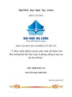 Ý thức, trách nhiệm của học sinh, sinh viên khoa văn hóa trường đại học hạ long về phòng chống tệ nạn ma túy học đường