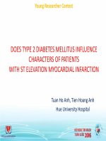 Đái tháo đường týp 2 có tác động đến NMCT ST chênh lên 