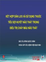 Kết hợp dẫn lưu và sử dụng thuốc tiêu sợi huyết não thất trong điều trị chảy máu não thất có giãn não thất cấp 