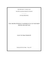 Tăng trưởng tín dụng và lợi nhuận của các ngân hàng thương mại việt nam 