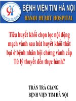 Tiêu huyết khối trong lòng mạch vành sau khi hút huyết khối thất bại liệu có thể thành công 