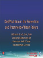 Vai trò của chế độ dinh dưỡng trong điều trị và dự phòng suy tim 