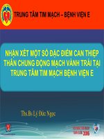 Tổng kết về can thiệp thân chung động mạch vành trái tại trung tâm tim mạch bệnh viện e 