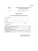 mẫu số 01 quy định tại Phụ lục IV