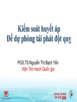 Kiểm soát huyết áp để dự phòng thứ phát đột quỵ 