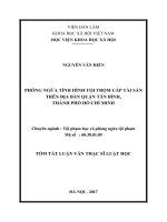 Phòng ngừa tình hình tội trộm cắp tài sản trên địa bàn quận Tân Bình, Thành phố Hồ Chí Minh (tt)