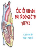 TỔNG KẾT 9 Năm Đặt MÁY TÁI ĐỒNG BỘ TIM tại BV CR TS.BS LÊ THANH LIÊM TK NỘI TM  BV CHỢ RẪY 14 08 2017