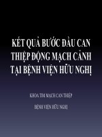 Kết quả bước đầu can thiệp động mạch cảnh tại bệnh viện hữu nghị 