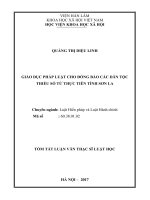 Giáo dục pháp luật cho đồng bào các dân tộc thiểu số từ thực tiễn tỉnh Sơn La (tt)