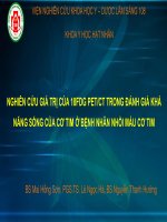 Vai trò của 18 FDG PETCT trong đánh giá khả năng sống của cơ tim ở bệnh nhân nhồi máu cơ tim 