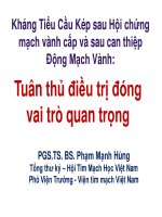 Liều nạp kháng tiểu cầu kép trong hội chứng vành cấp thời gian và liều dùng 