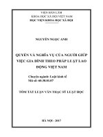 Quyền và nghĩa vụ của người giúp việc gia đình theo pháp luật lao động Việt Nam (tt)