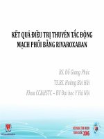 Rivaroxaban trong dự phòng tái phát tắc động mạch phổi và huyết khối tĩnh mạch sâu ở 58 ca 