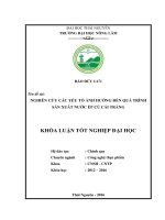 Nghiên cứu các yếu tố ảnh hưởng đến quá trình sản xuất nước ép củ cải trắng. (Khóa luận tốt nghiệp)