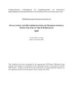 Q4B EVALUATION AND RECOMMENDATION OF PHARMACOPOEIAL TEXTS FOR USE IN THE ICH REGIONS