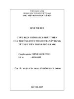 Thực hiện chính sách phát triển cán bộ, công chức Thanh tra xây dựng từ thực tiễn thành phố Hà Nội (tt)