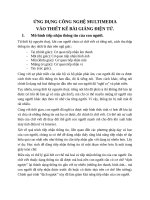 Ứng dụng công nghệ Multimedia trong xây dựng bài giảng điện tử