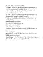 Câu hỏi kiểm tra đánh giá toàn module 1 