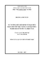 Tư tưởng Hồ Chí Minh về đạo đức báo chí với việc nâng cao đạo đức nghề báo ở nước ta hiện nay (tt)