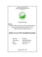 Đánh giá công tác cấp giấy chứng nhận quyền sử dụng đất ở trên địa bàn huyện hữu lũng, tỉnh lạng sơn giai đoạn 2014   2016  